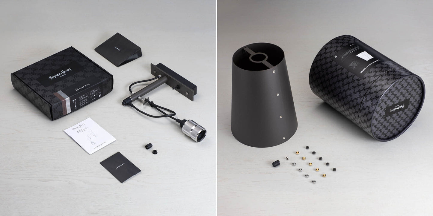 Hooked Wall/ Large/ Graphite Steel packaging