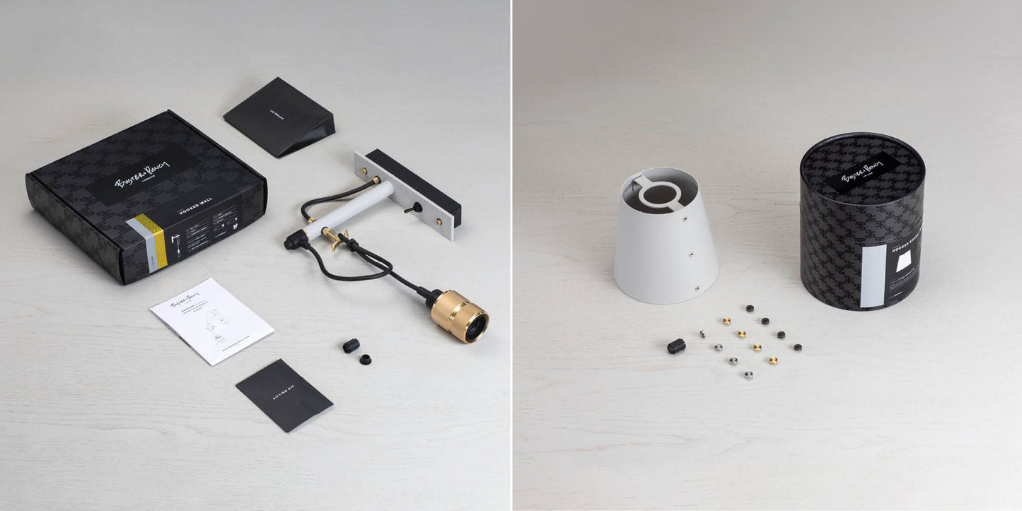 Hooked Wall/ Small/ Stone Brass packaging