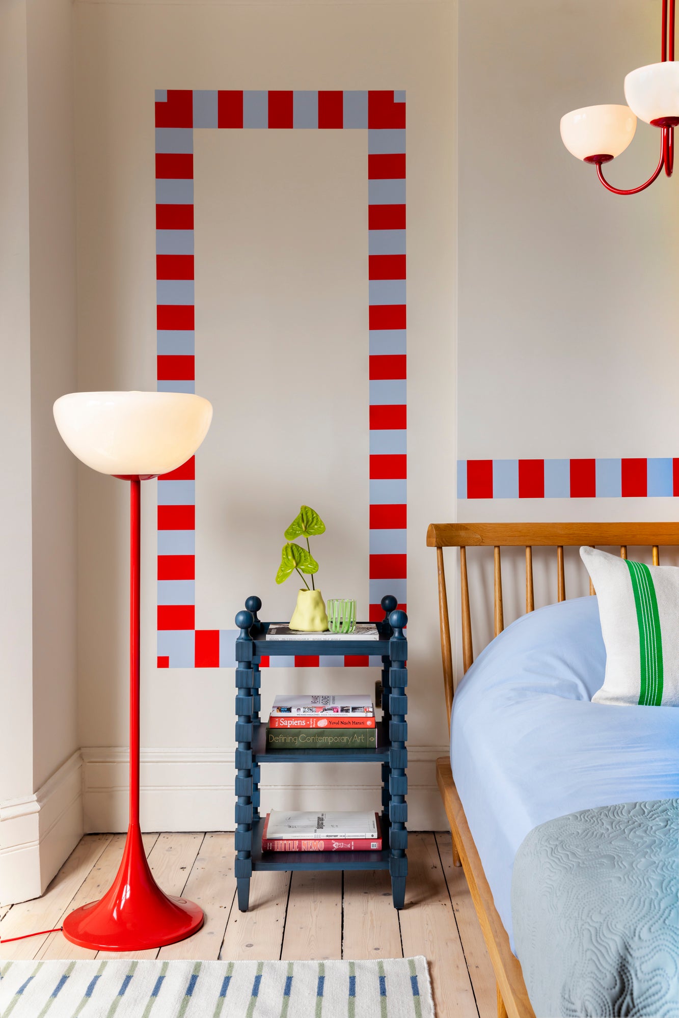 3 Light Dome Ceiling Light jam Red, lifestyle