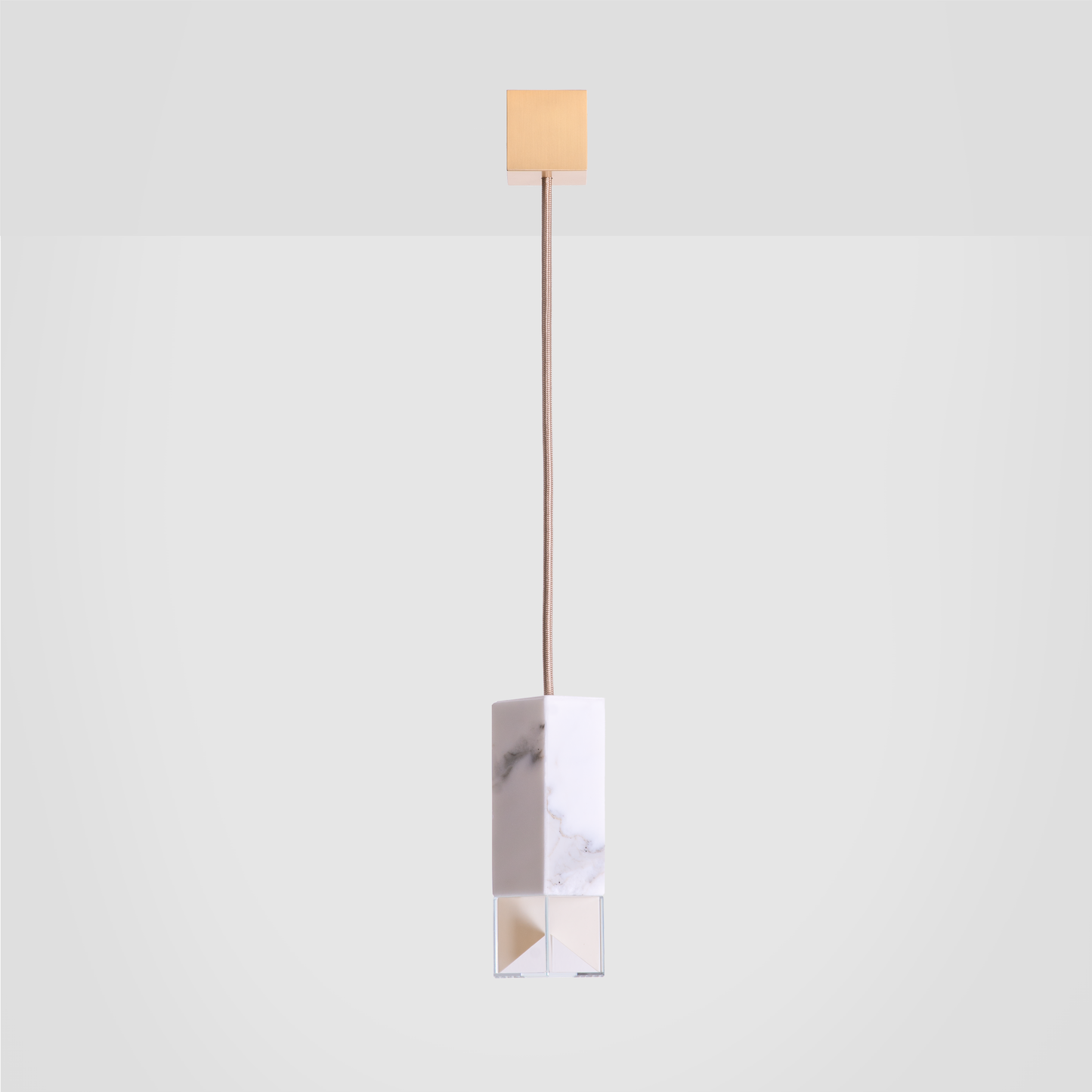 Lamp One Pendant Light / Marble, front view.