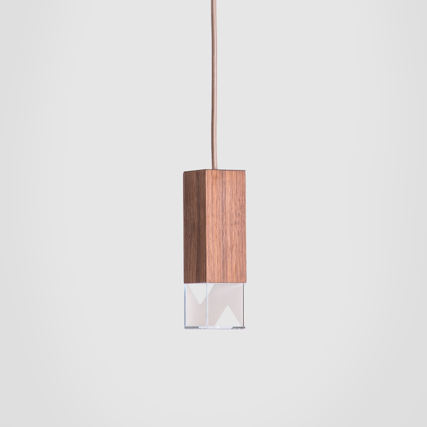 Lamp One Pendant Light / Wood, close up view of pendant.