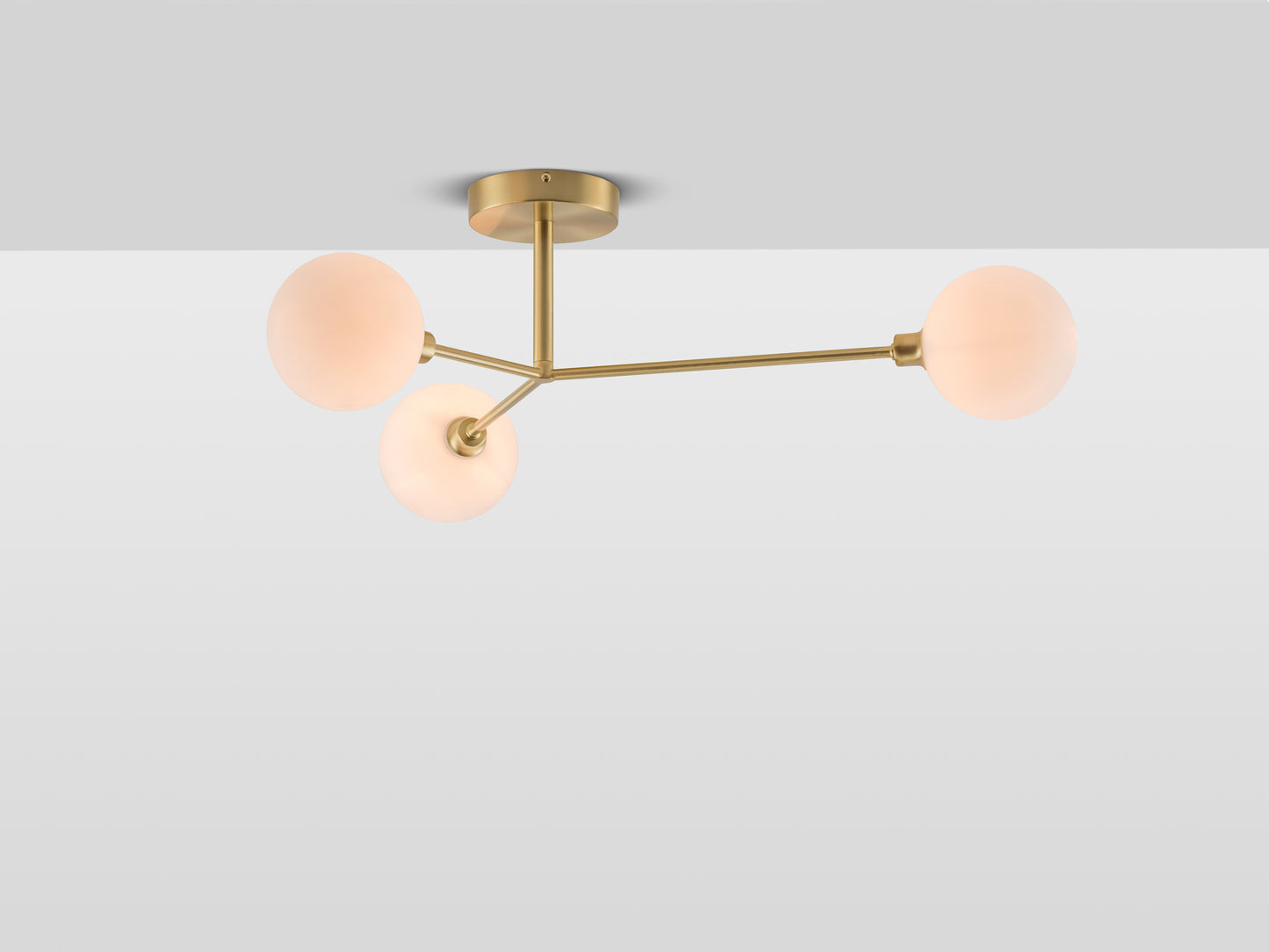 3 Light Flush Ceiling Light bronze, front on