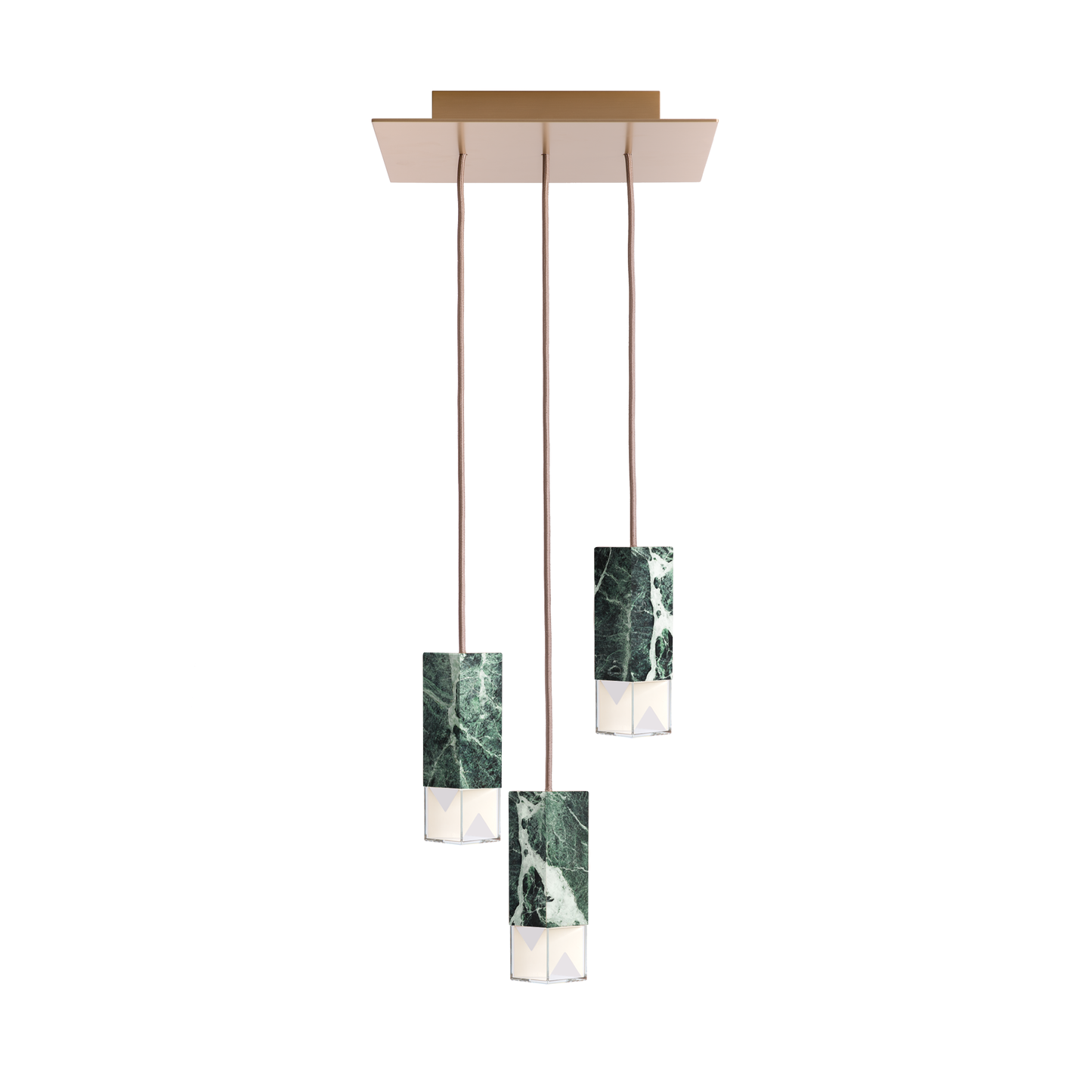 Lamp/ One Green Trio Chandelier white background