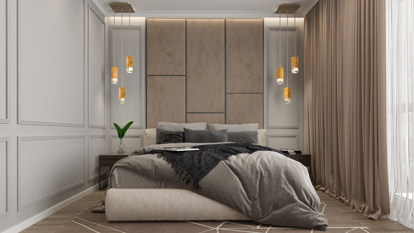 Lamp/ One Yellow Trio Chandelier lifestyle image