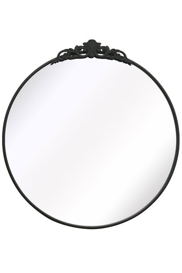 Regal Reflection - 39" X 39" (100x100CM) Black Metal Round Wall Mirror-2