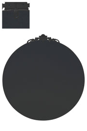 Regal Reflection - 39" X 39" (100x100CM) Black Metal Round Wall Mirror-4