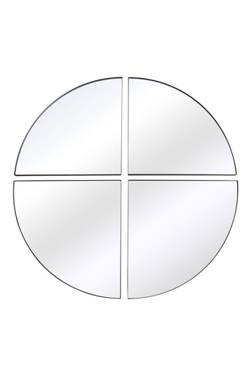 The Four-Piece Black XL Round Metal Wall Mirror - 70" X 70" (180 x 180CM)-2
