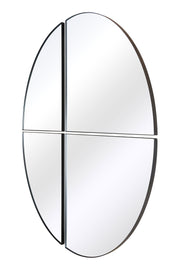 The Four-Piece Black XL Round Metal Wall Mirror - 70" X 70" (180 x 180CM)-3