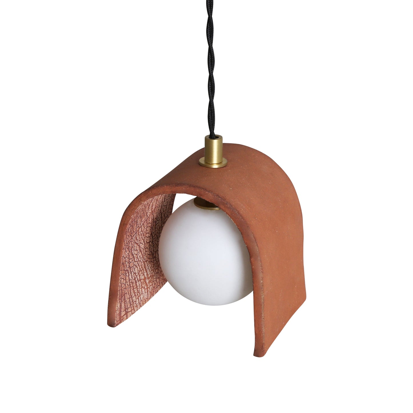 Tansy Minimalist Organic Ceramic Pendant, Red Iron Product Shot