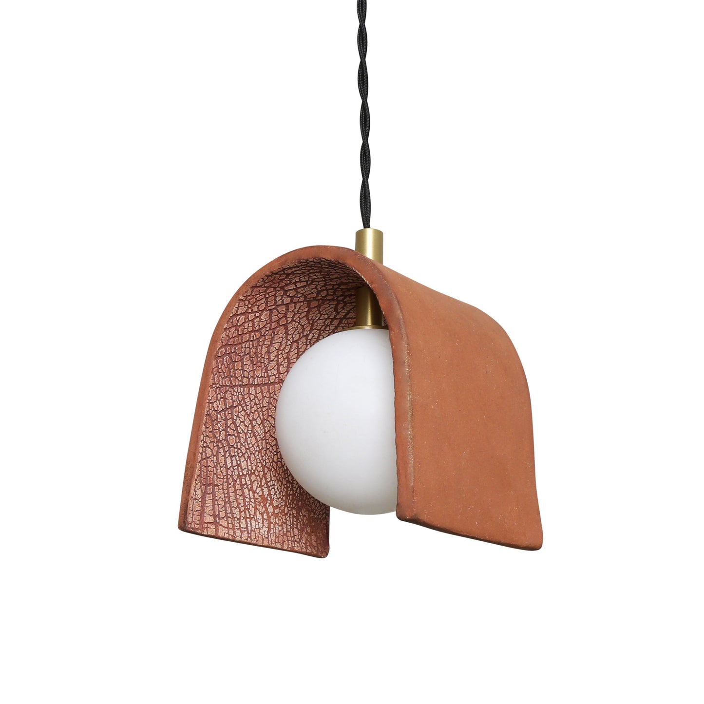 Tansy Minimalist Organic Ceramic Pendant, Red Iron Product Shot