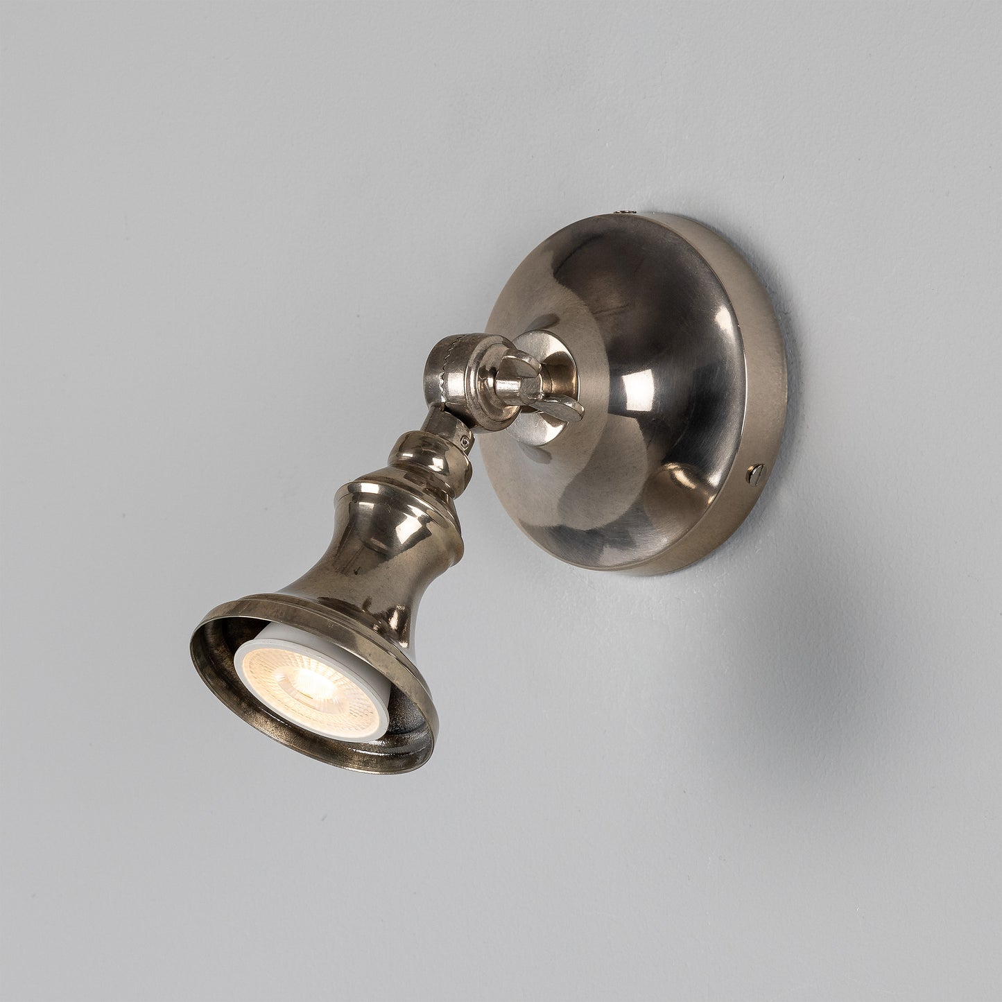 Accra Traditional Adjustable Brass Wall Spotlight