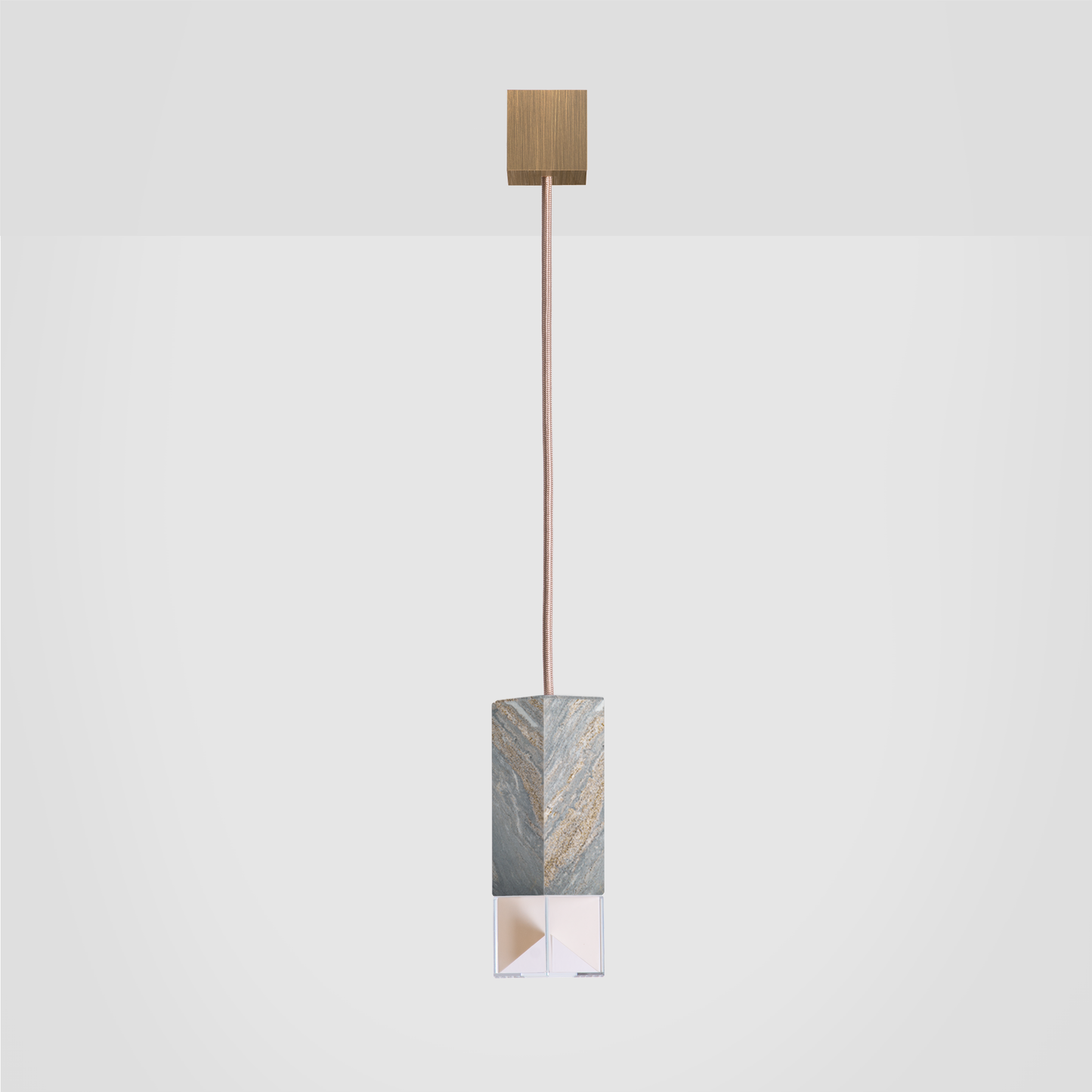 Lamp One Pendant Light / Marble, front view.