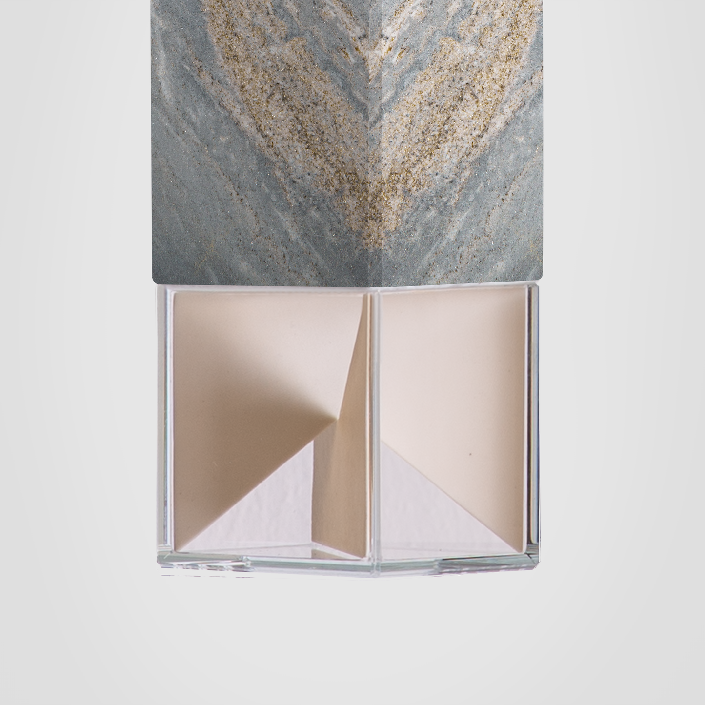 Lamp One Pendant Light / Marble, detailed close up glass casing.