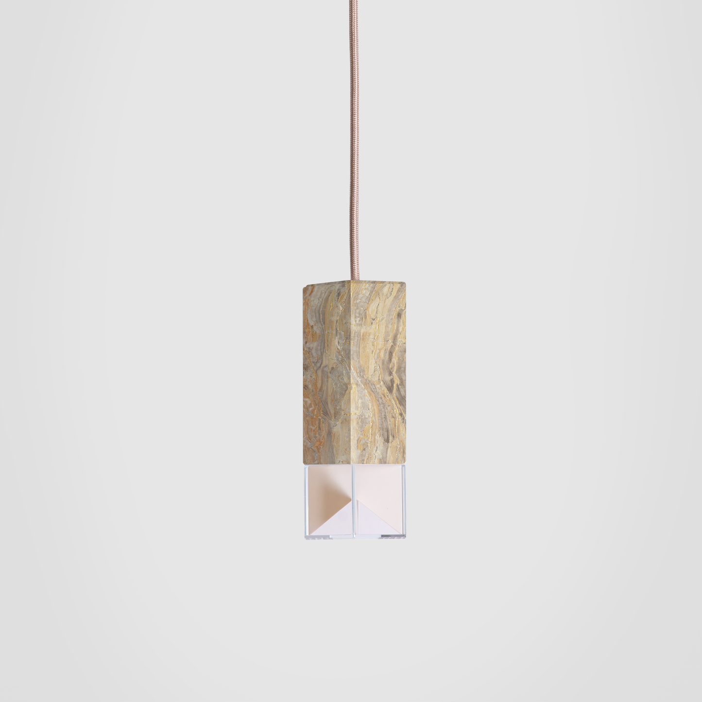 Lamp One Pendant Light / Marble, close up of pendant.