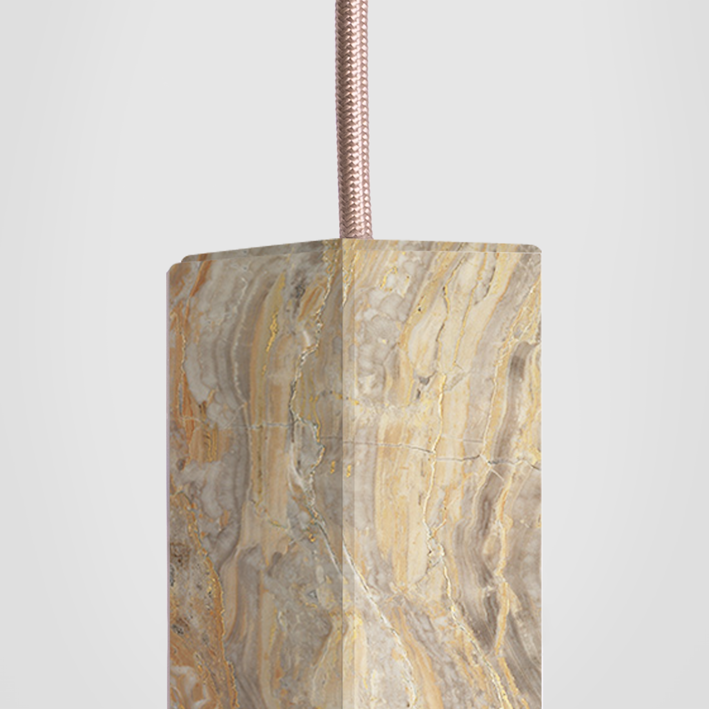 Lamp One Pendant Light / Marble, detailed close up of cable and pendant.