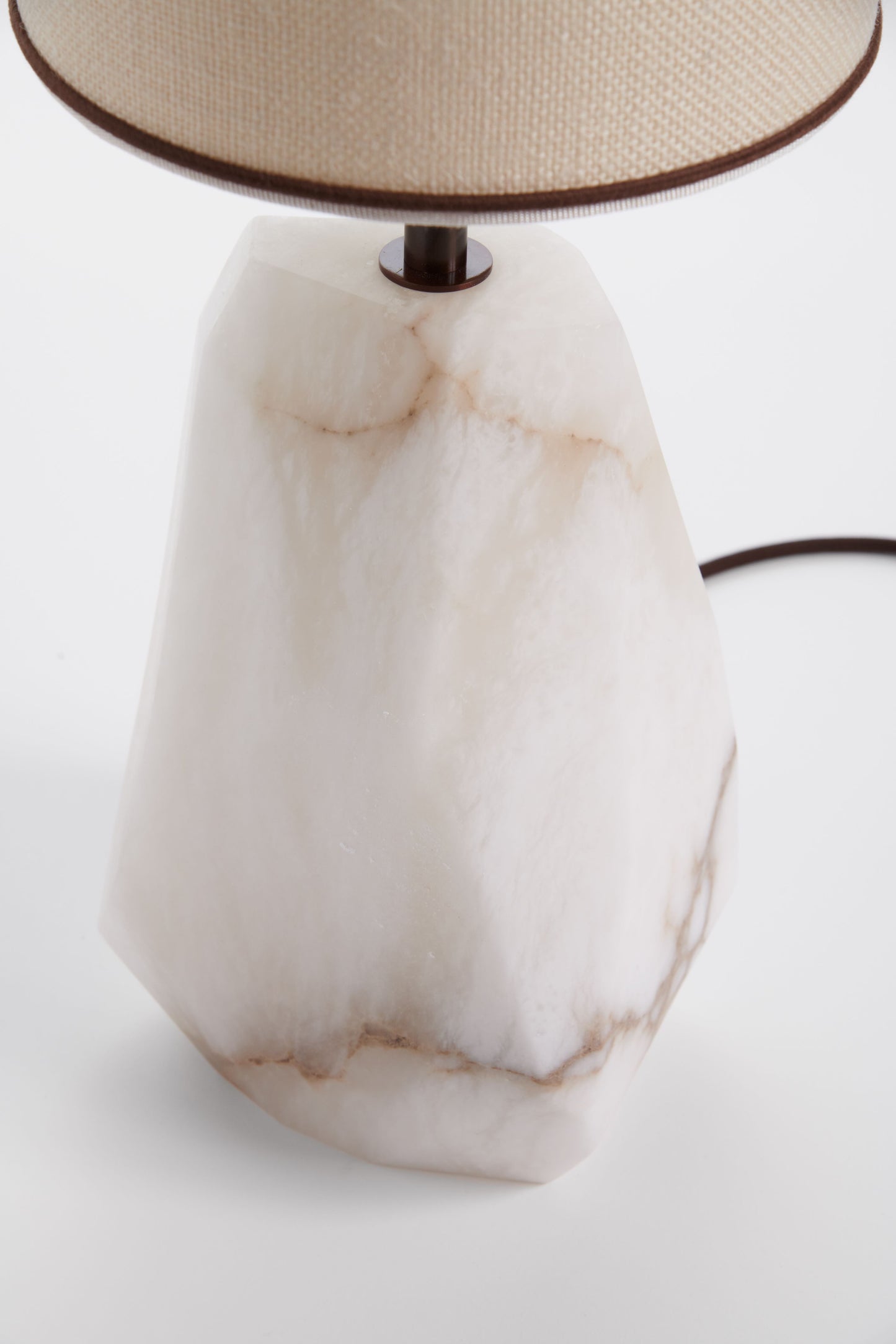 Monolite Table Lamp, close up of alabaster base
