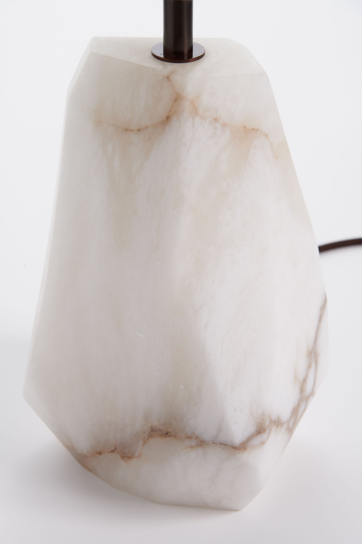 Monolite Table Lamp, close up of alabaster base
