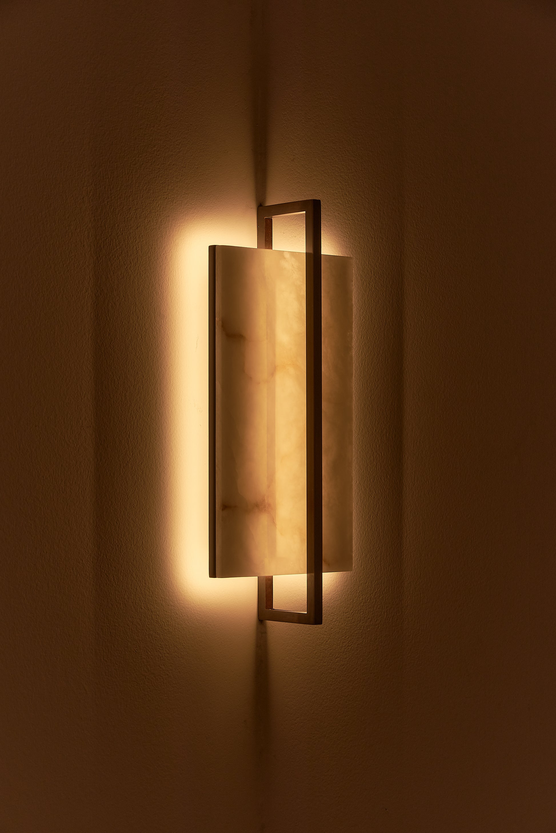 Tile Wall Light Turned On