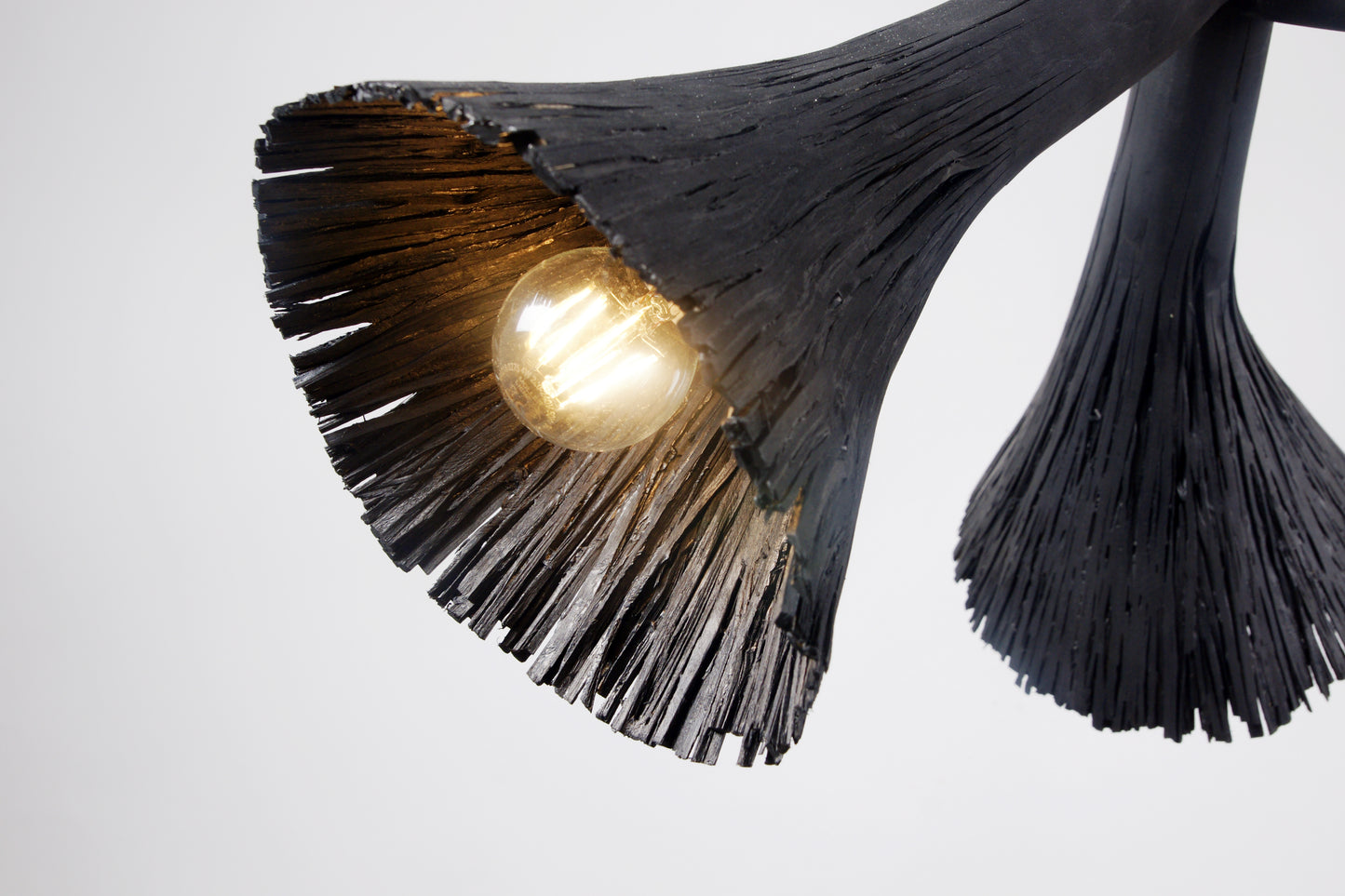 Pressed Wood Chandelier, close up view