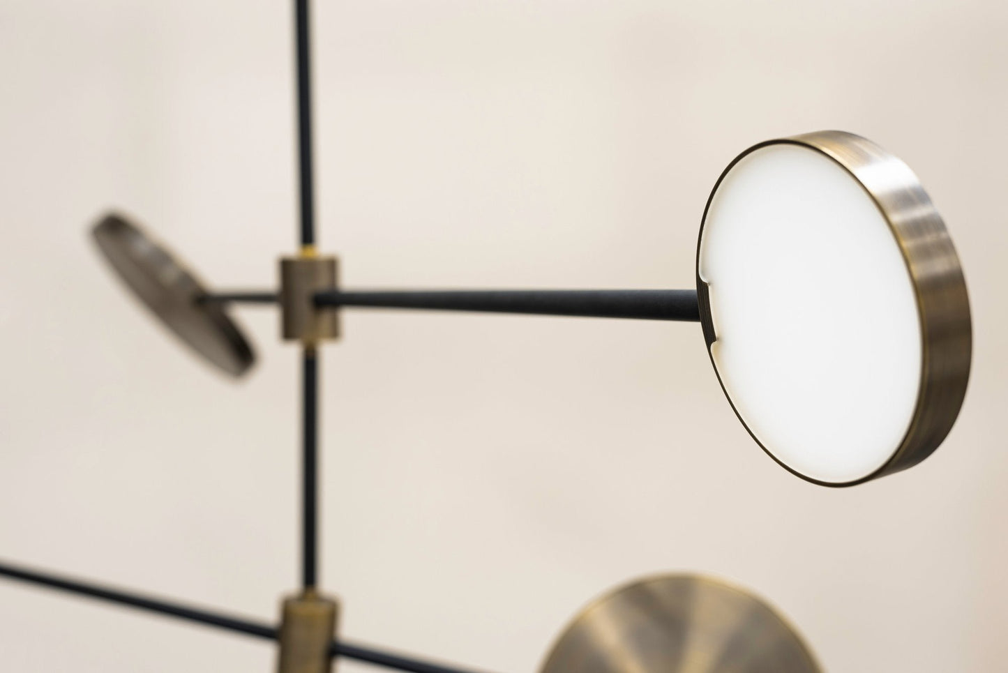 Motion S23-12 Pendant Light Burnished Brass/ Black close up