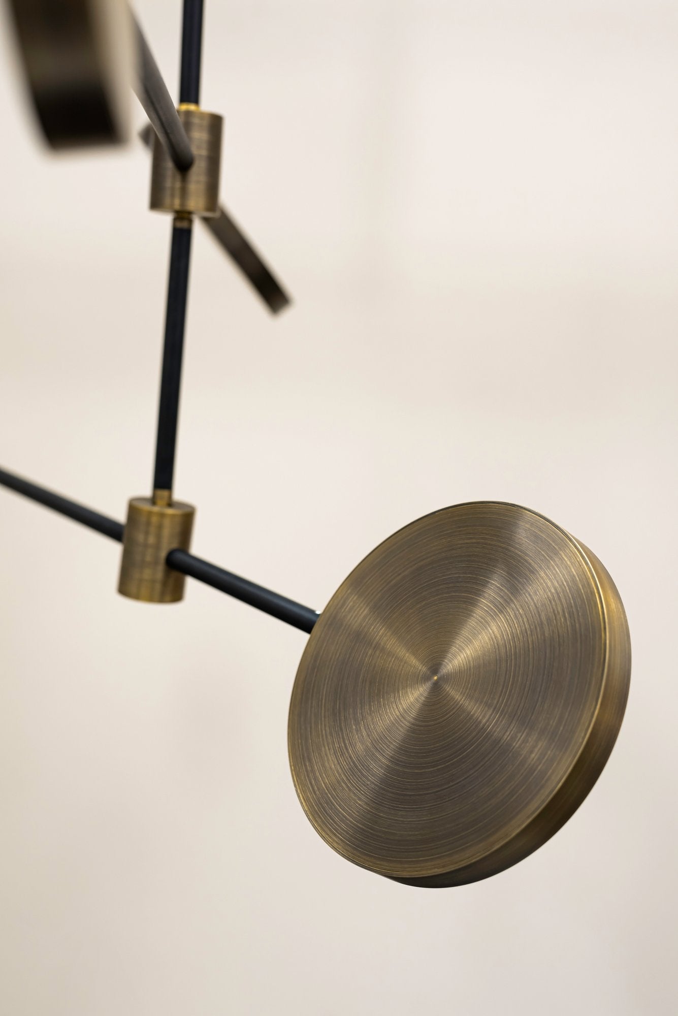 Motion S23-12 Pendant Light Burnished Brass/ Black close up