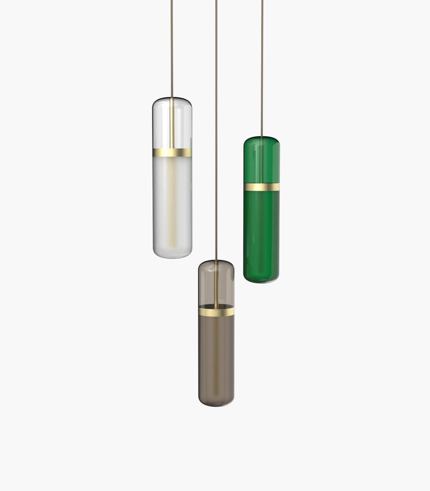 Pill S36-02 Pendant Light White / Smoked Green Black Anodised