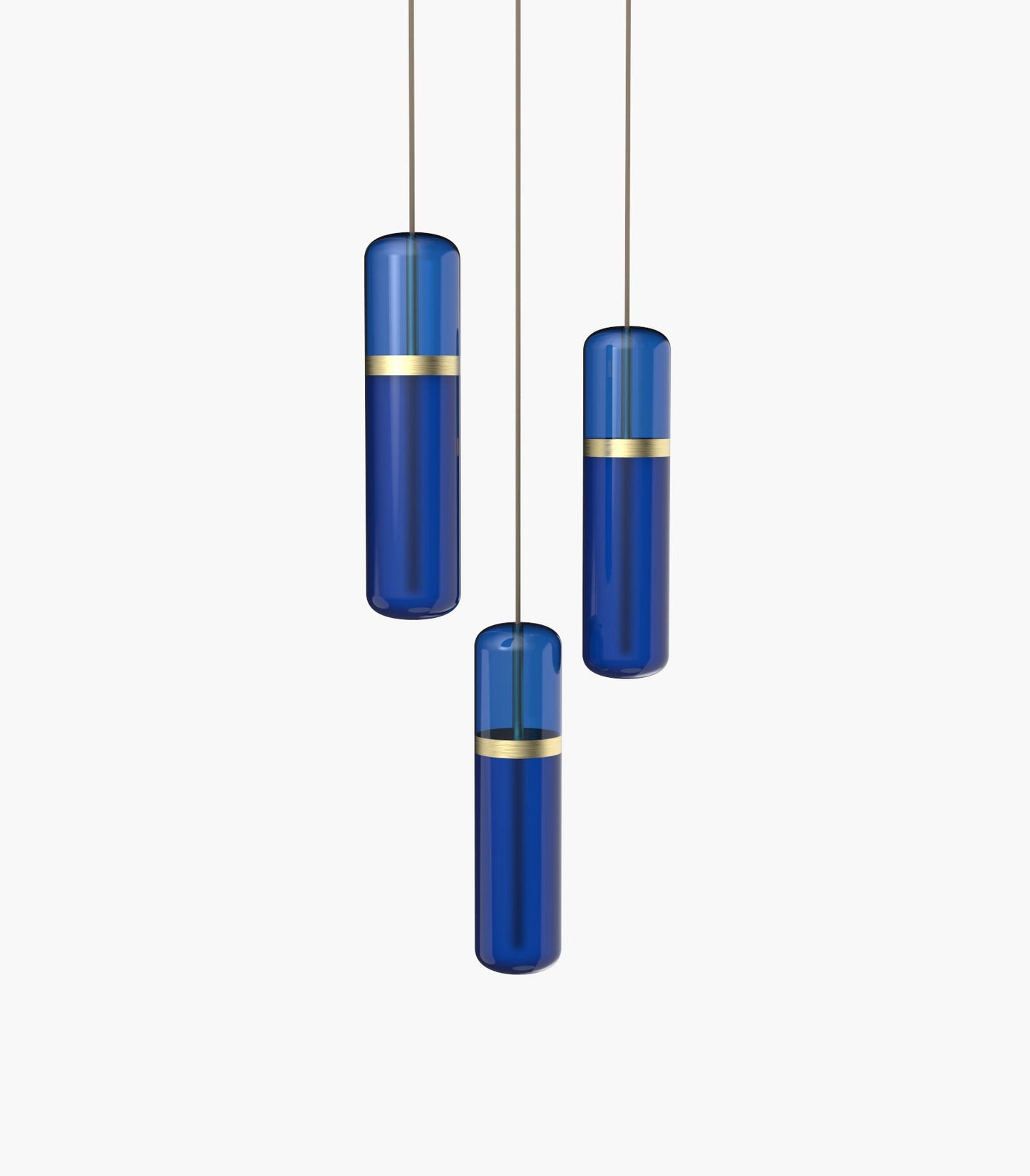 Pill S36-02 Pendant Light Blue Brushed Brass