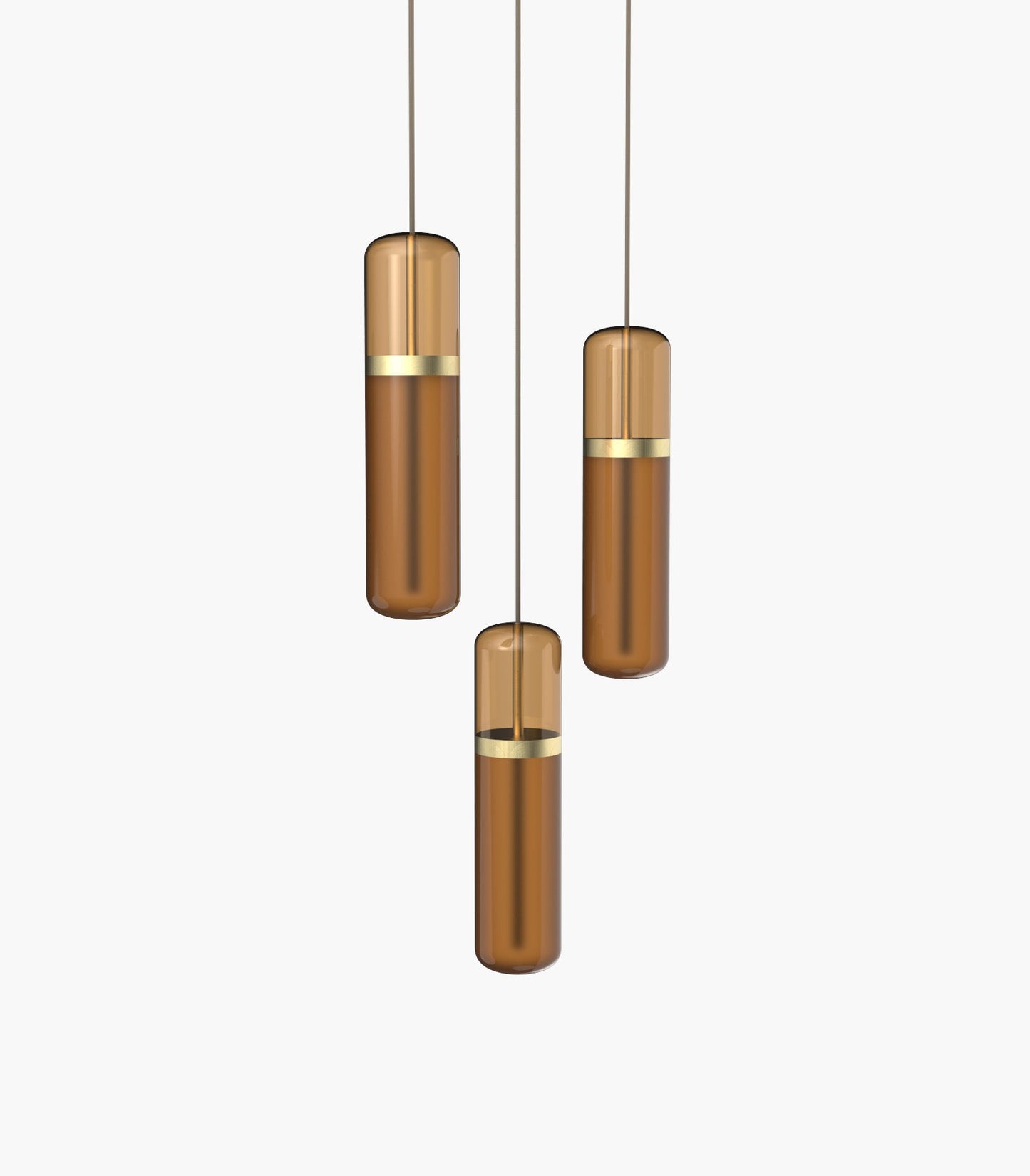 Pill S36-02 Pendant Light Amber Brushed Brass