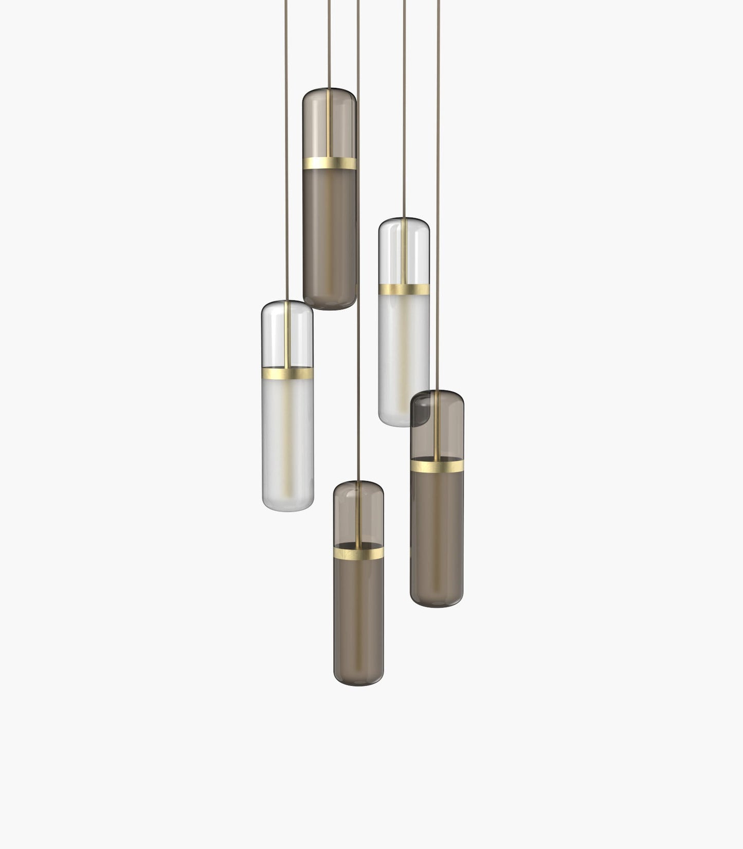 Pill S36-03 Pendant Light White / Smoked Brushed Brass