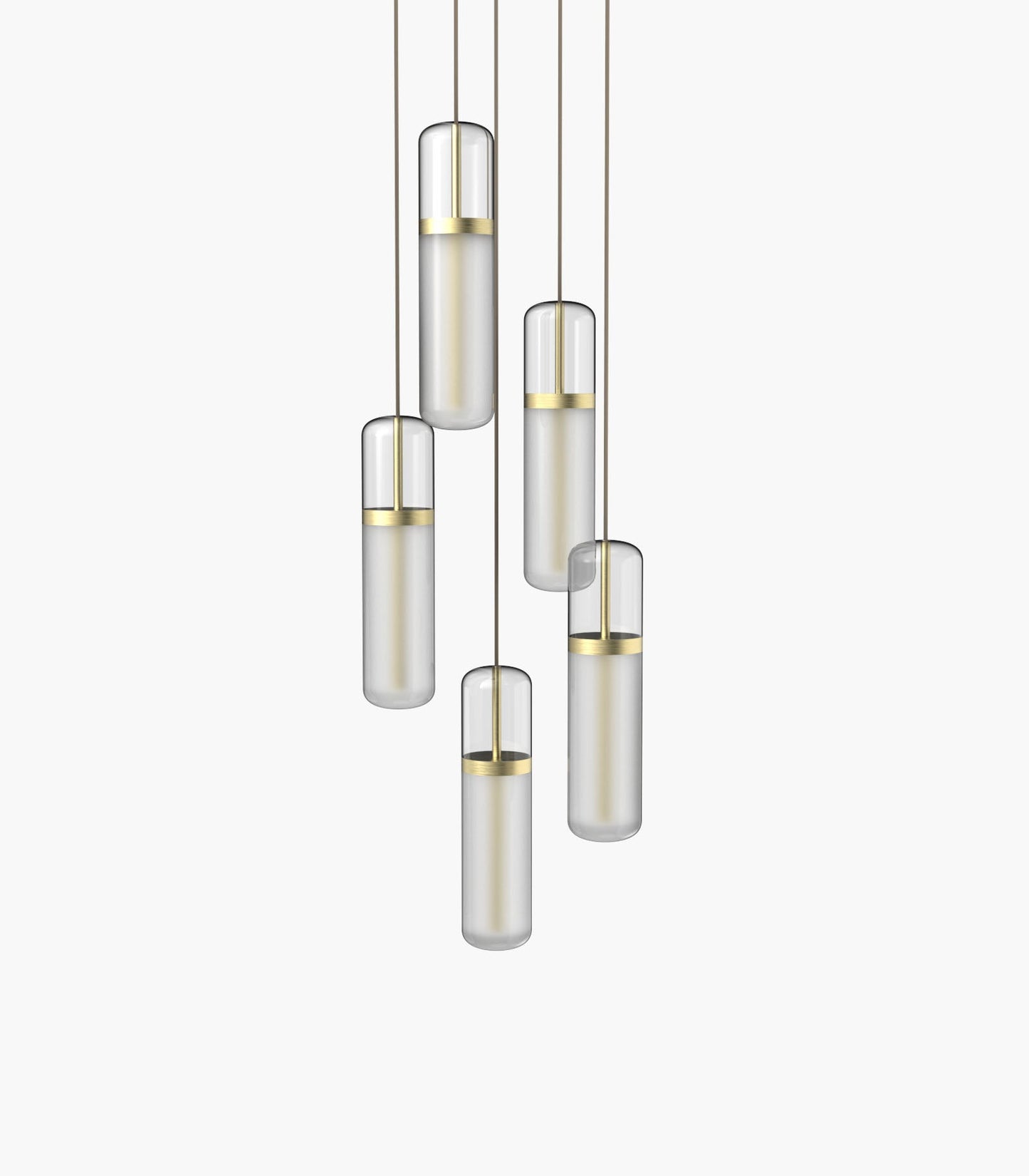 Pill S36-03 Pendant Light White Brushed Brass