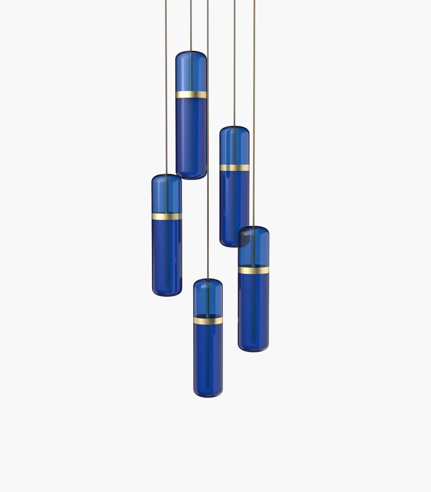 Pill S36-03 Pendant Light Blue Brushed Brass