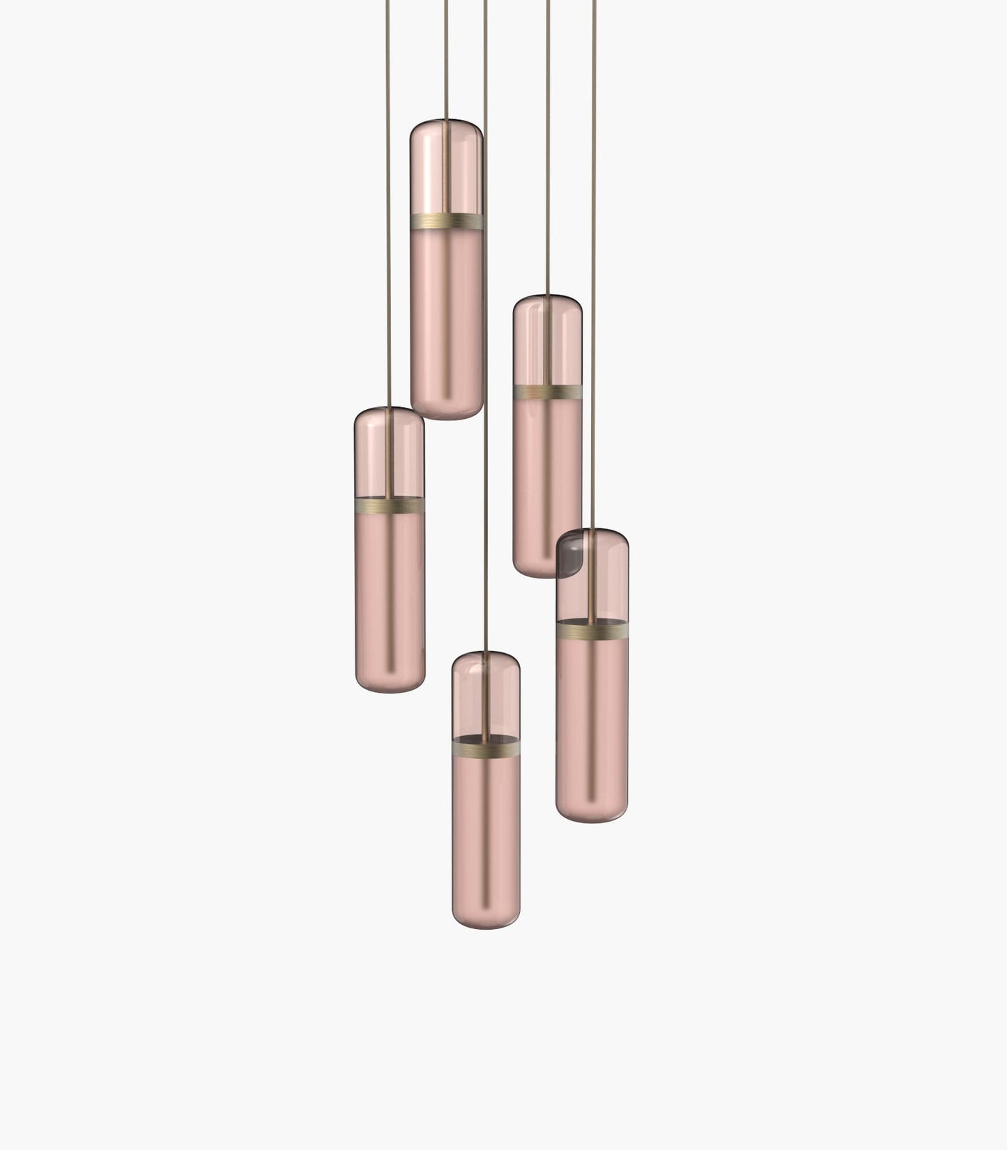 Pill S36-03 Pendant Light Pink Burnished Brass