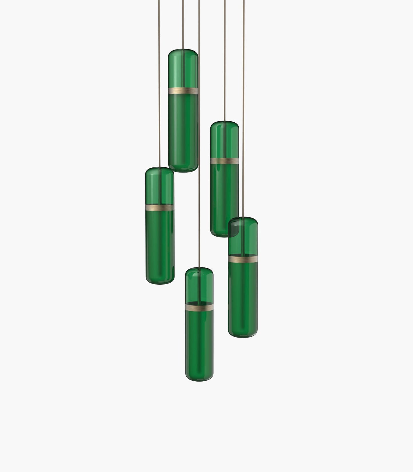Pill S36-03 Pendant Light Green Burnished Brass