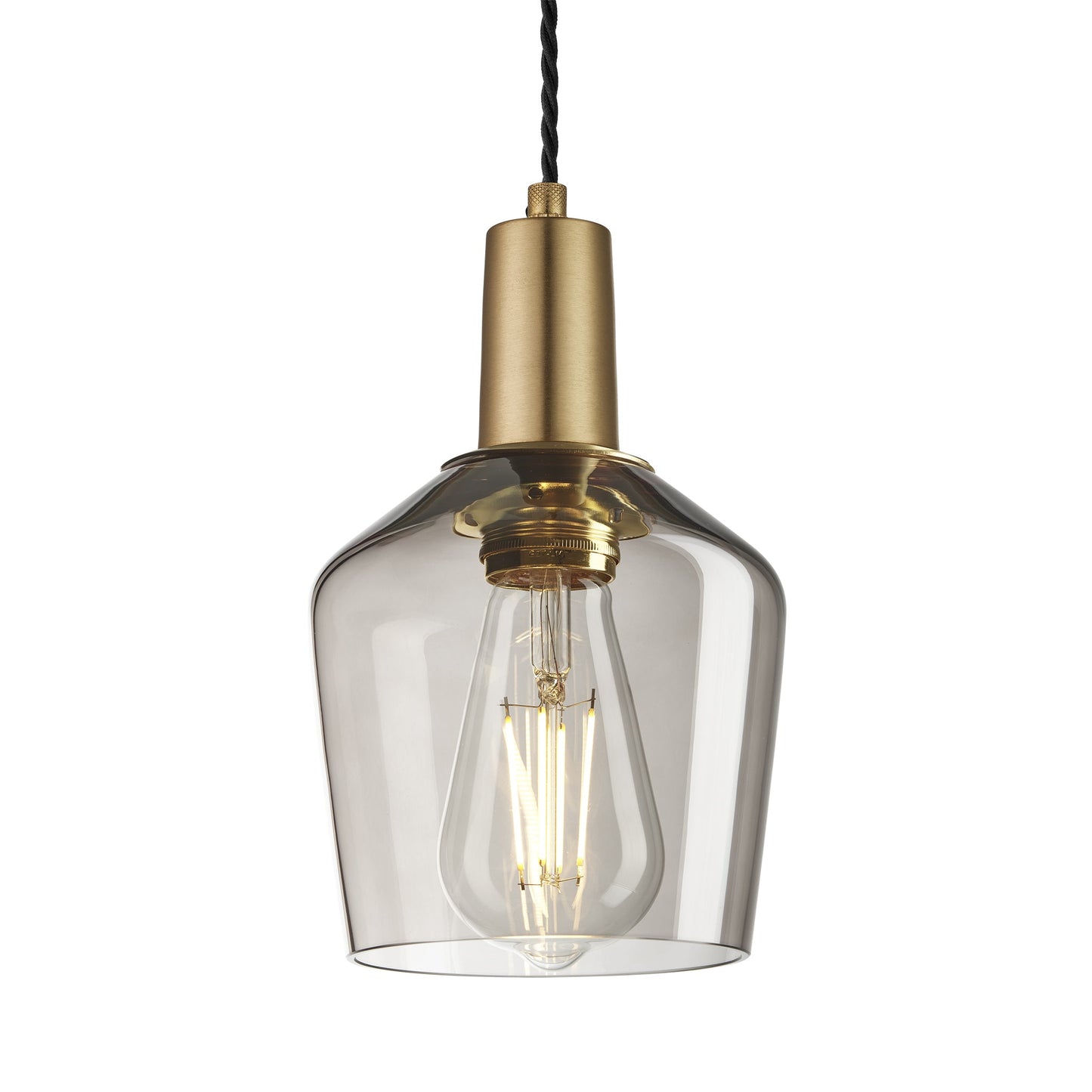 Sleek Smoked Glass Schoolhouse Pendant - 5.5 Inch , Product Shot