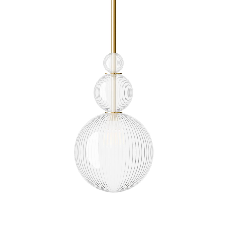 Pimlico Trio Sealed Rod Pendant, fine ribbed