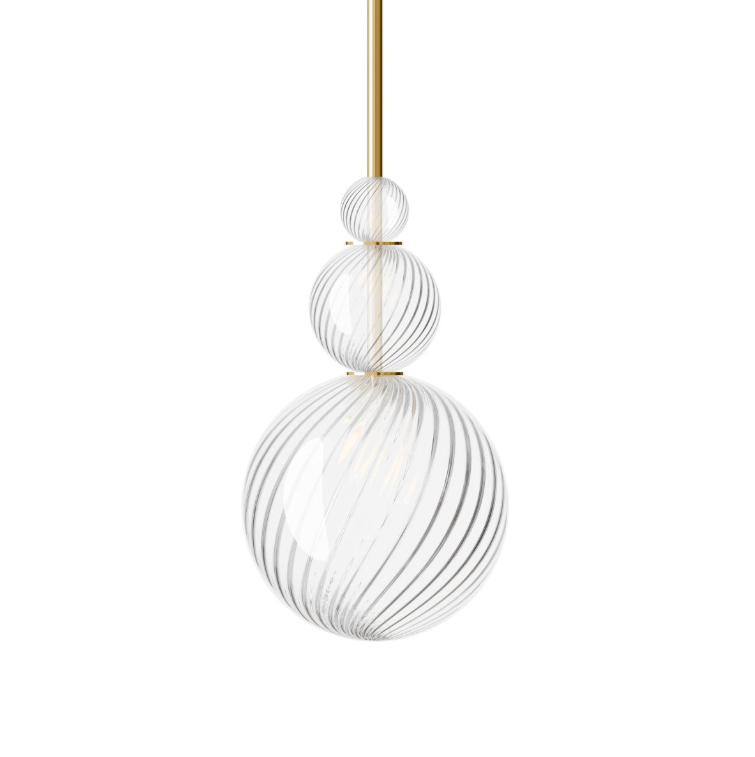 Pimlico Trio Sealed Rod Pendant, ribbed twisted