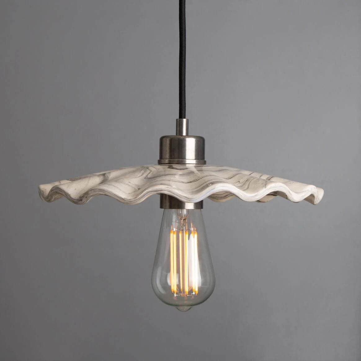 Kapok Marbled Ceramic Pendant Light 27cm