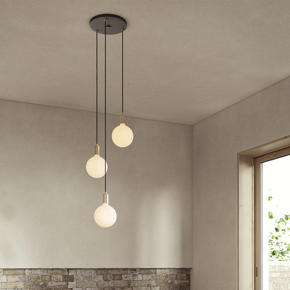 Tala Triple Ceiling Light Black Brass Sphere IV lifestyle