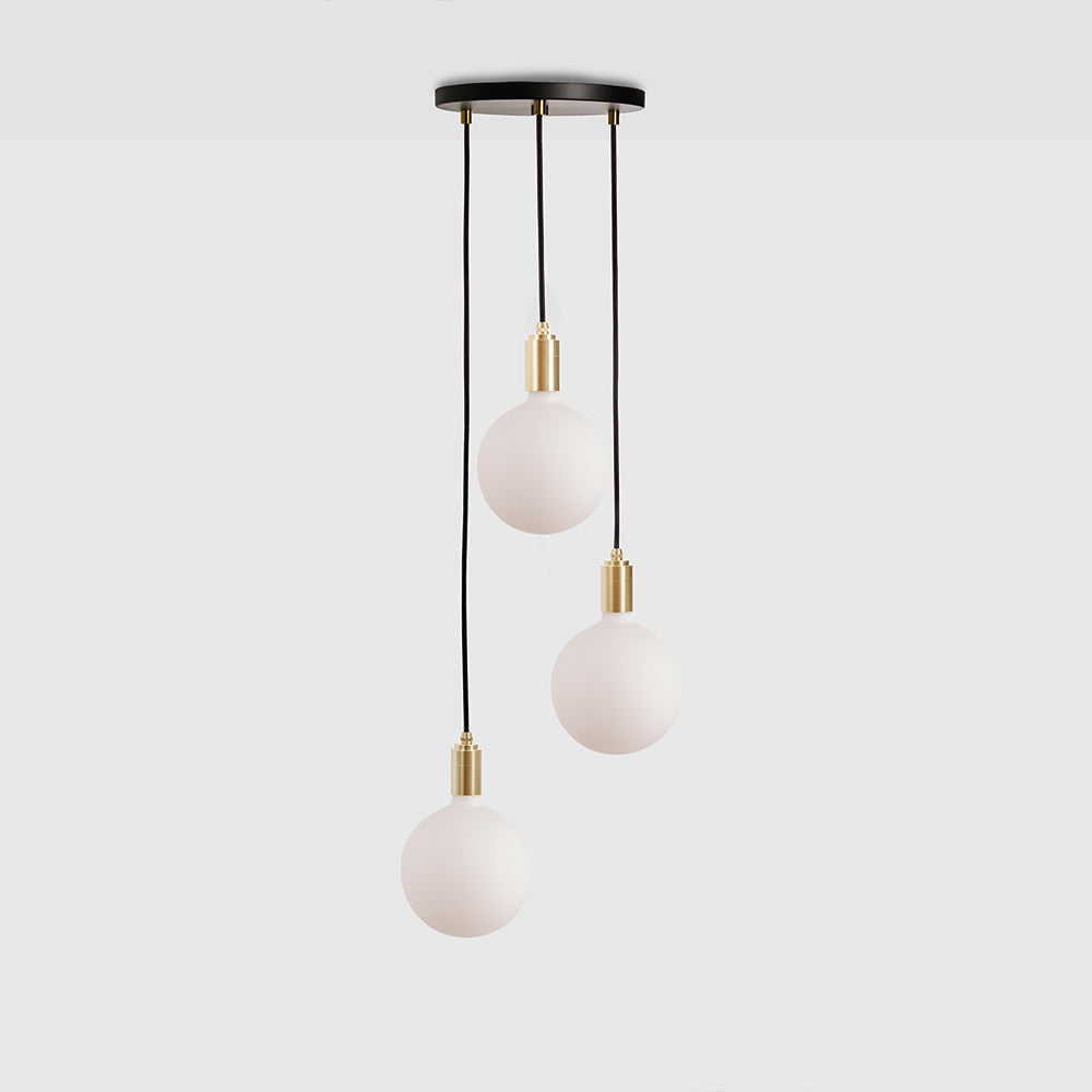 Tala Triple Ceiling Light Black Brass Sphere IV Still 6