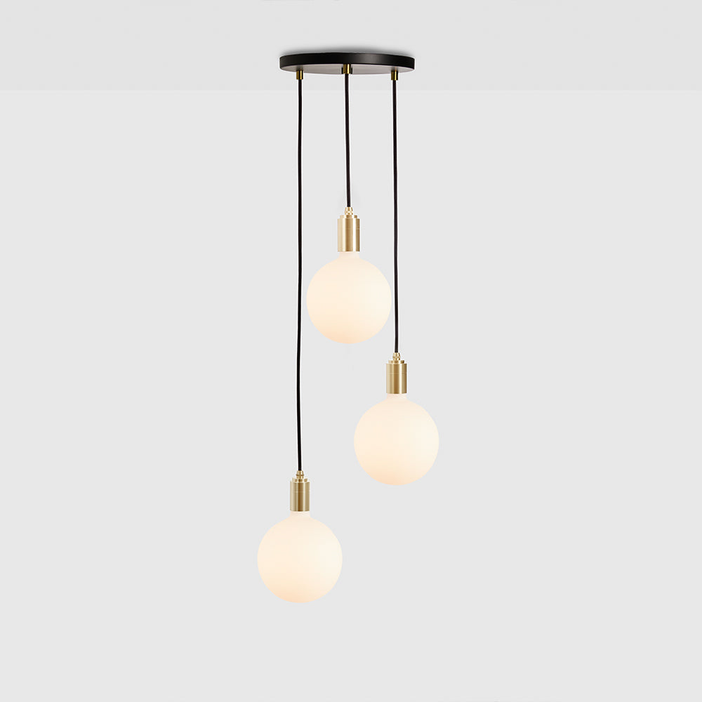 Tala Triple Ceiling Light Black Brass Sphere IV Still 7