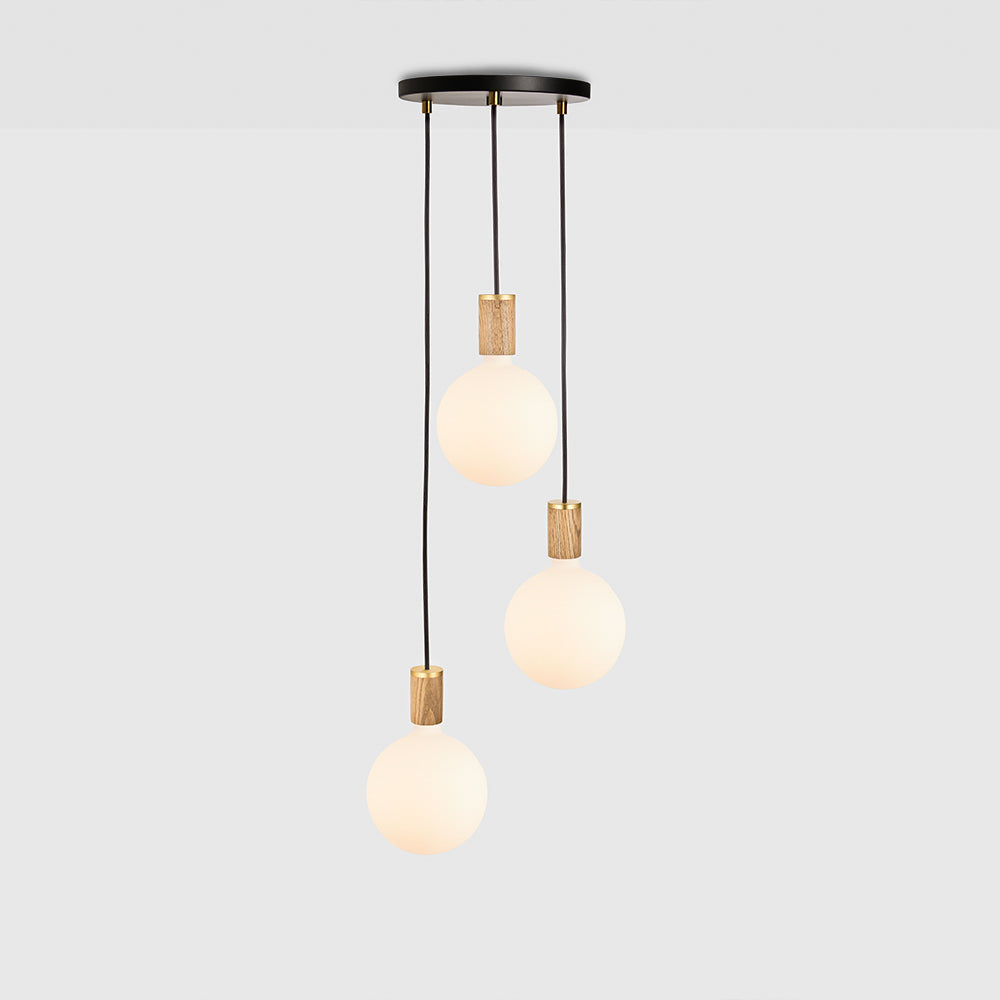 Tala Triple Ceiling Light Black Oak Sphere IV Still 7