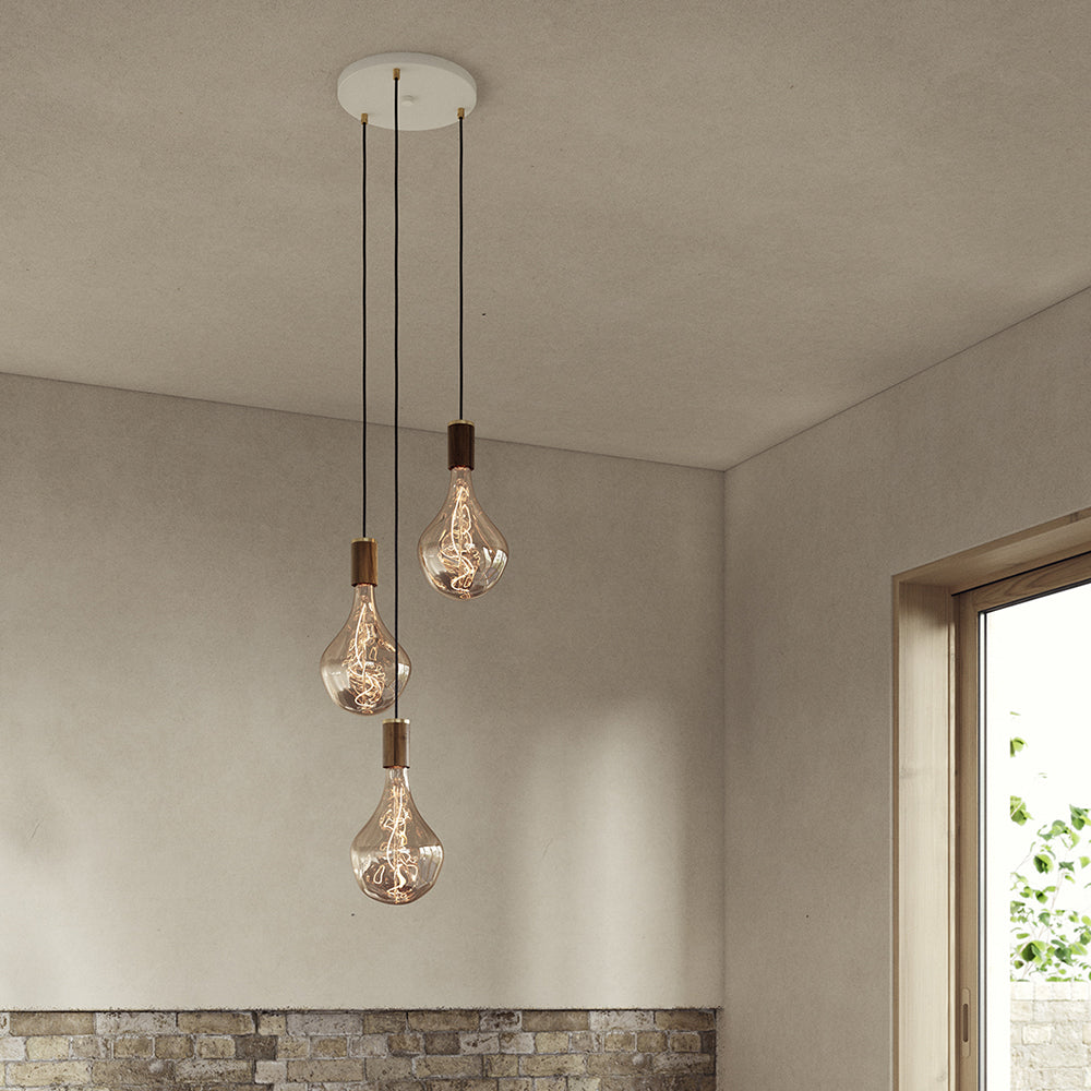 Tala Triple Ceiling Light White Walnut Voronoi II lifestyle 2