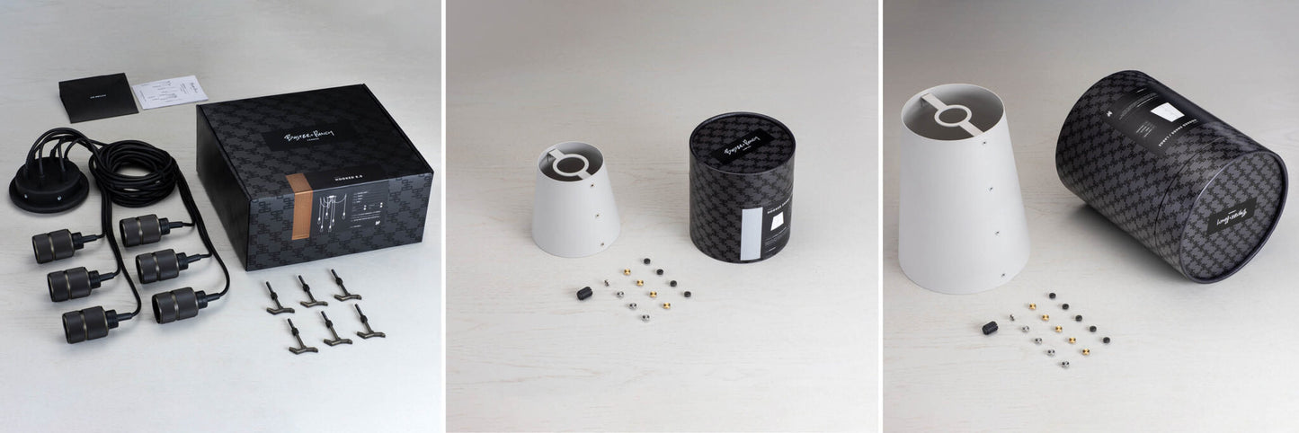 Smoked bronze Hooked 6.0 Mix / Stone Pendant Celling light packaging