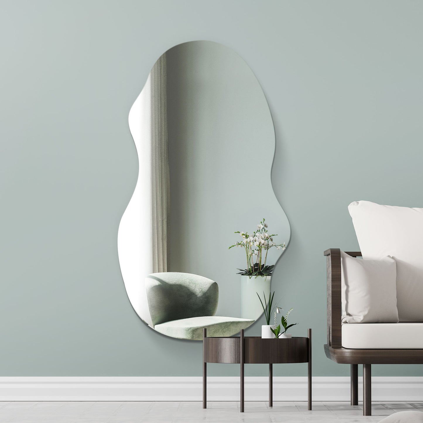Lacuna Frameless Wall Mirror for Ponds - 63" x 28" (160CM x 70CM)-9