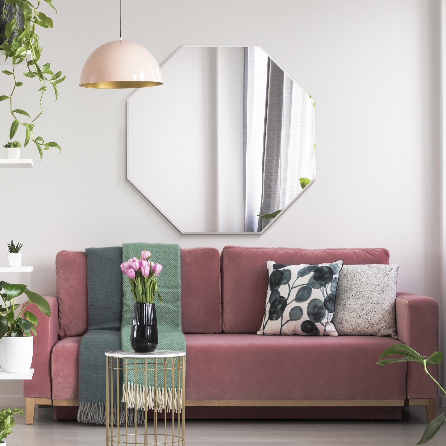 The Octagonal Elegance - 31" X 31" (80x80CM) Bevelled All-Glass Wall Mirror-6