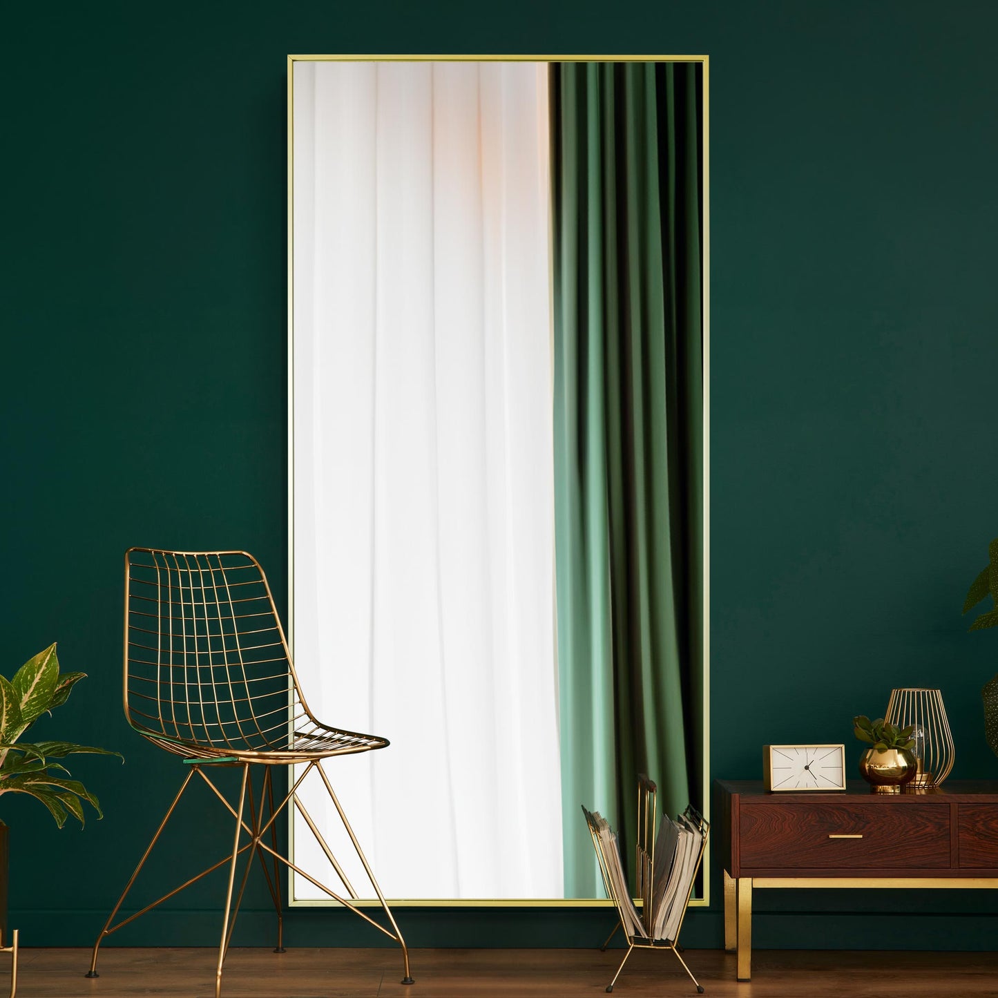 The Artus - 79" X 39" (200CM X 100CM) Elegant Gold Trimmed Wall Mirror-4