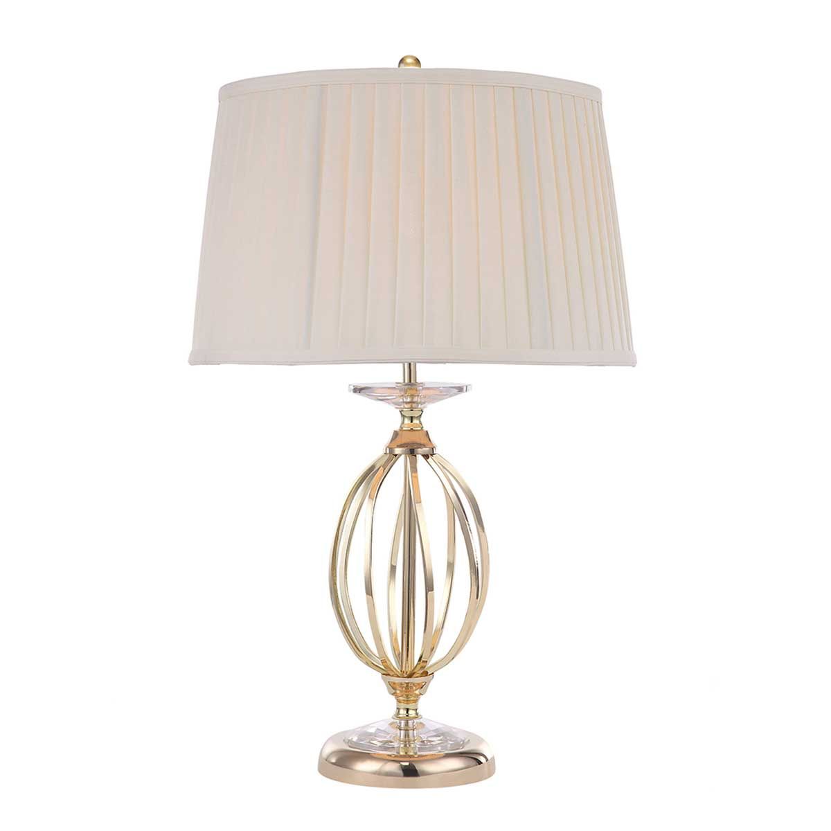 Aegean Light Table Lamp in Polished Brass with Ivory Shade