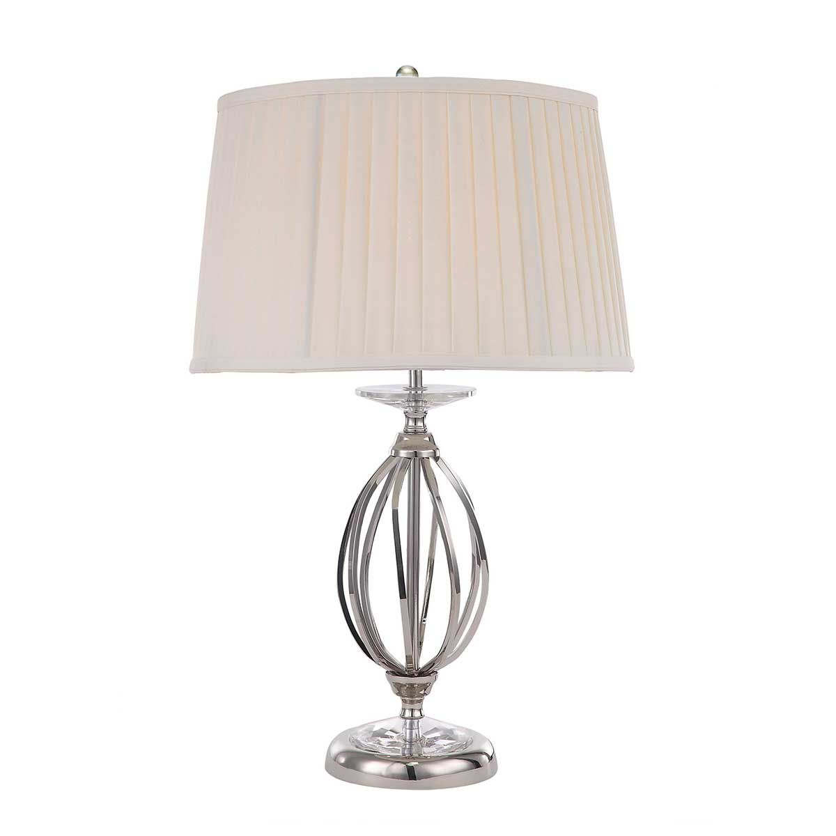 Aegean Light Table Lamp in Polished Nickel with Ivory Shade