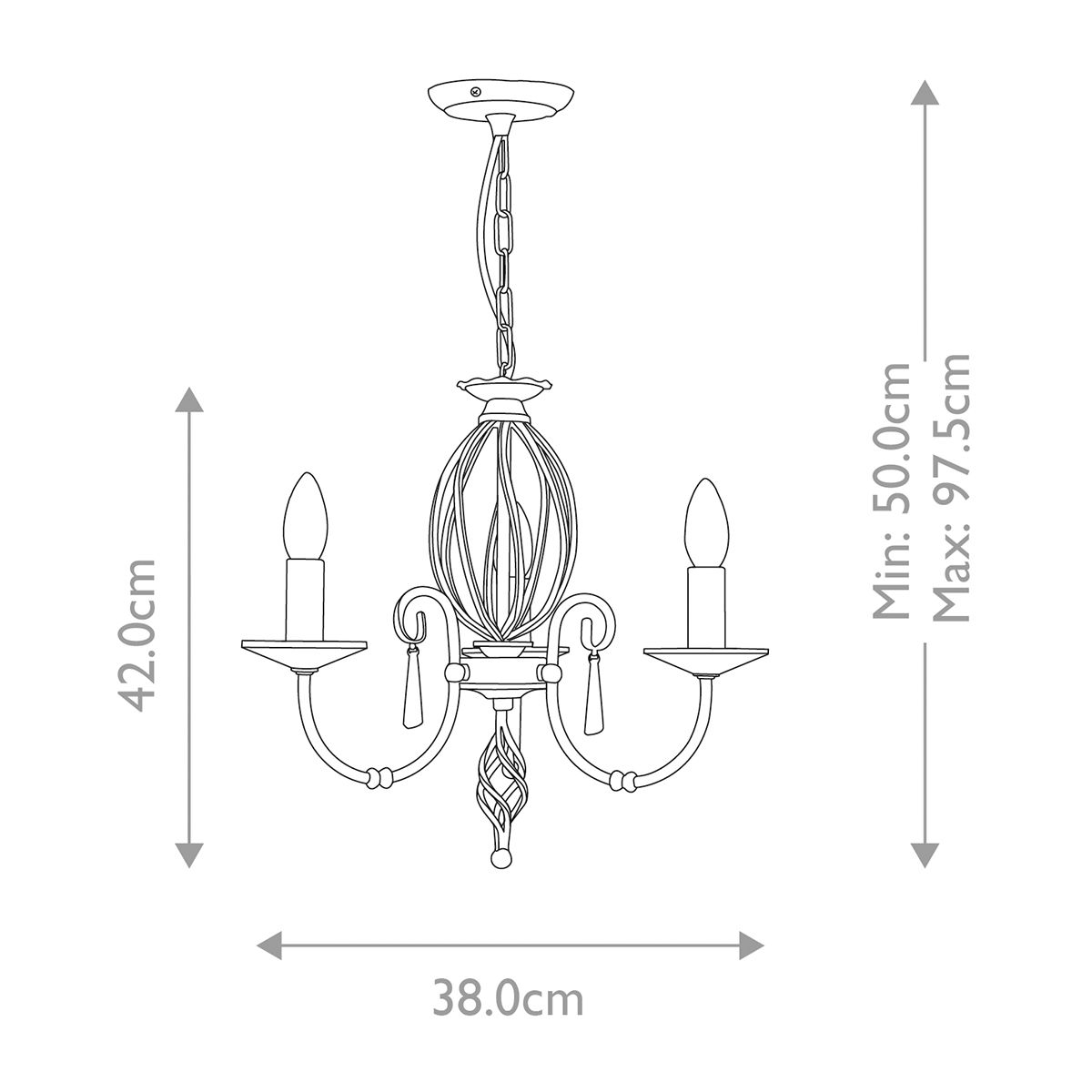 Aegean Light Chandelier in Polished Brass