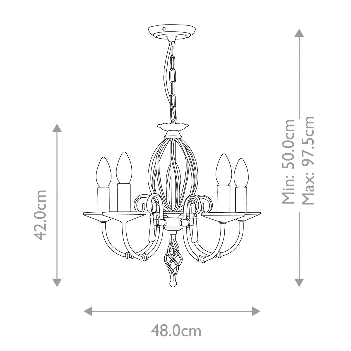 Aegean Light Chandelier in Polished Nickel